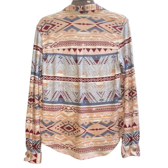 C&C California S Aztec Print Soft Button Up Casual Shirt NWT - Picture 3 of 6